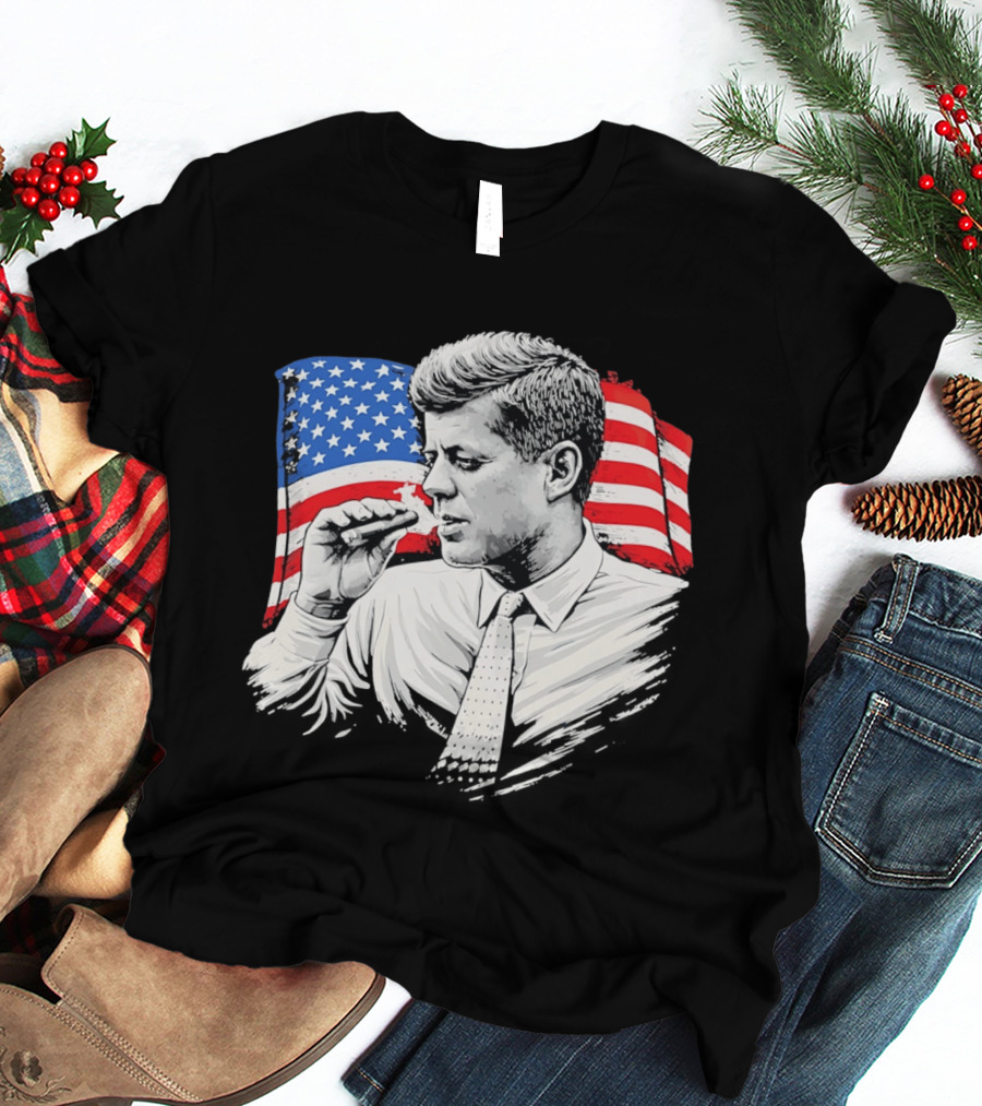 JFK Cigars American Flag 2026 T-Shirt