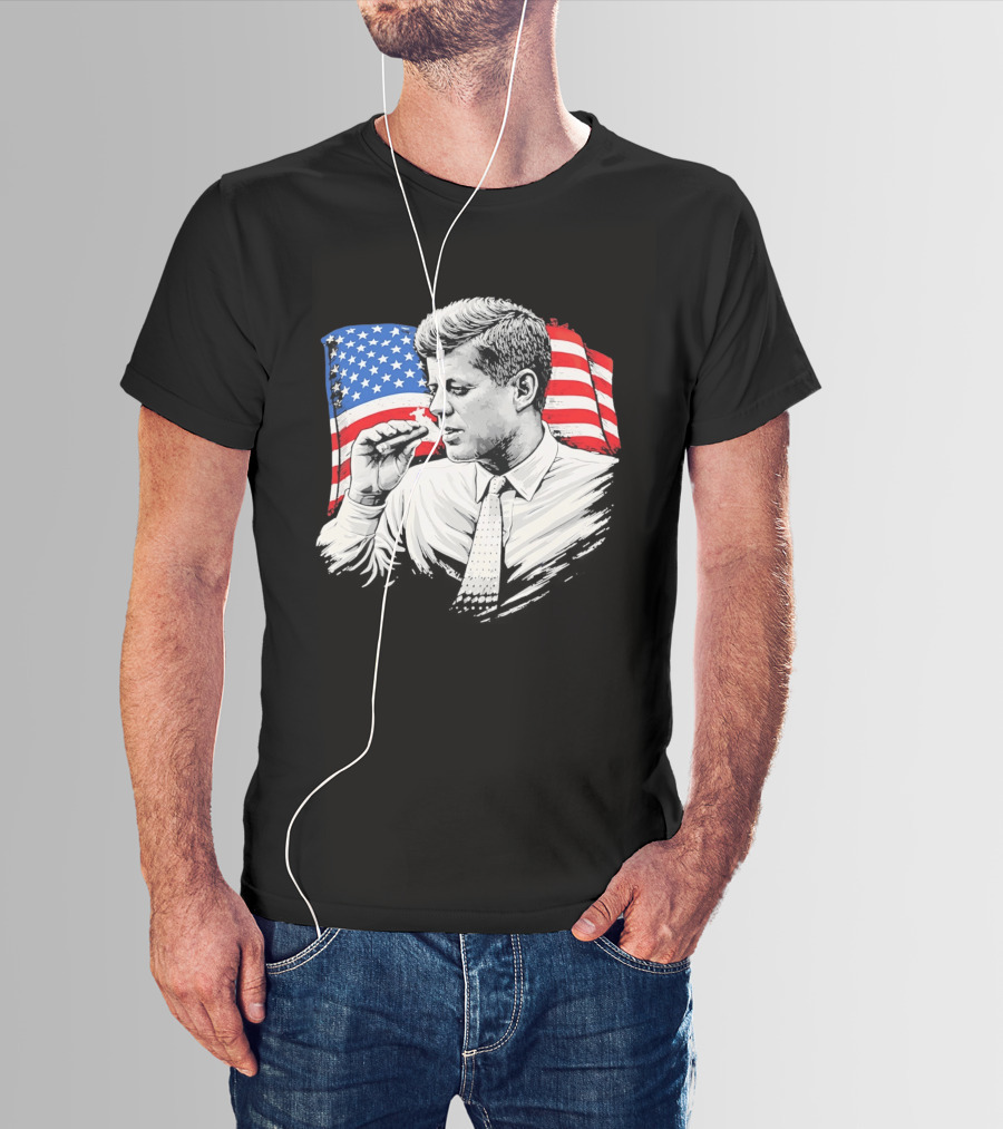 JFK Cigars American Flag 2026 T-Shirt