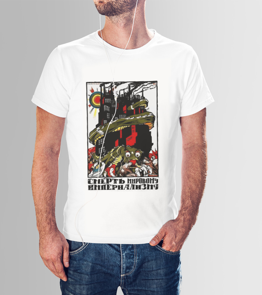 Dmitry Moor Death To World Imperialism Soviet Propaganda Art Snake Industrial War Machine T-Shirt