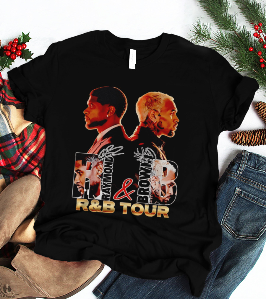 Usher Raymond And Chris Brown R&B Tour Turn One's Back Signature T-Shirt
