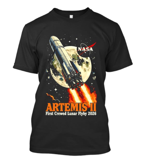 NASA Artemis II 2026 First Crewed Lunar Flyby Mission Launch T-Shirt
