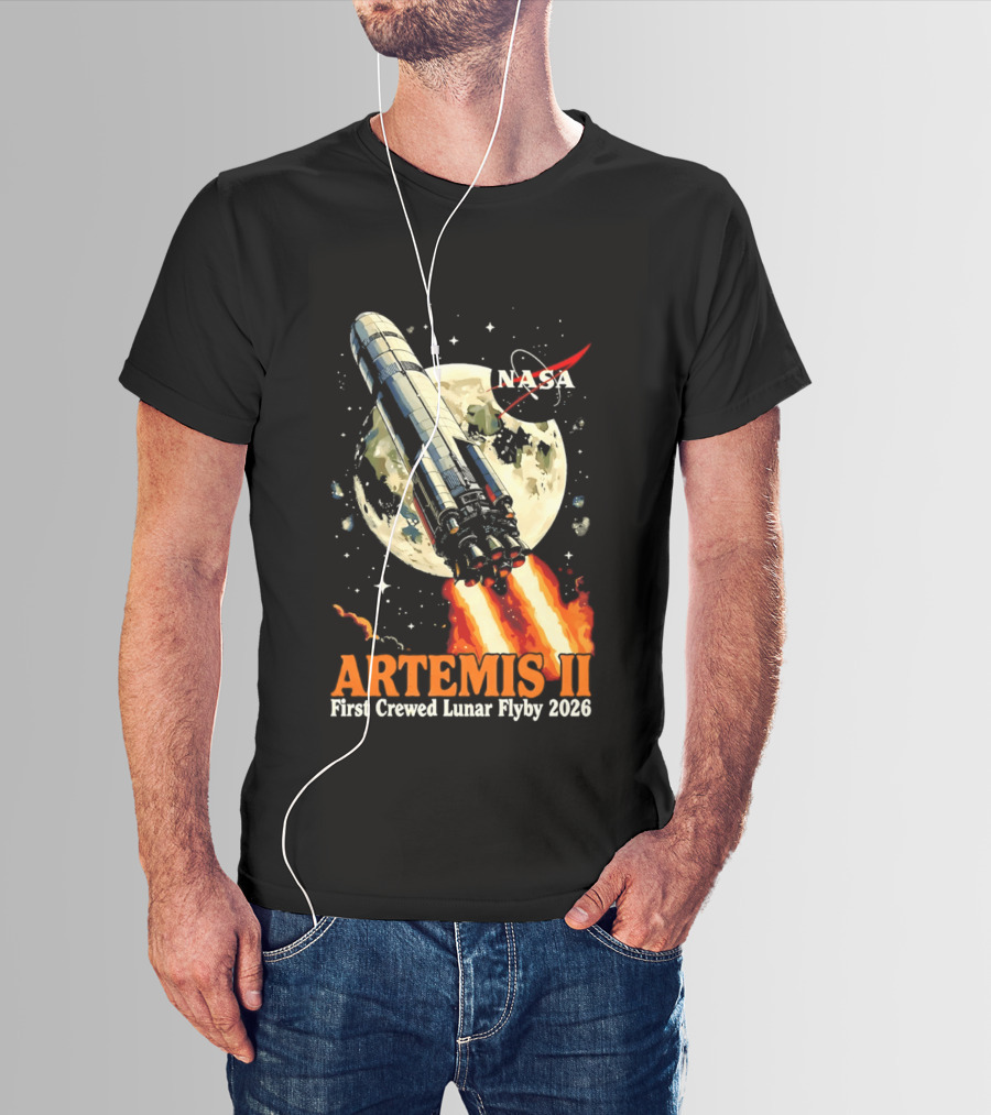 NASA Artemis II 2026 First Crewed Lunar Flyby Mission Launch T-Shirt