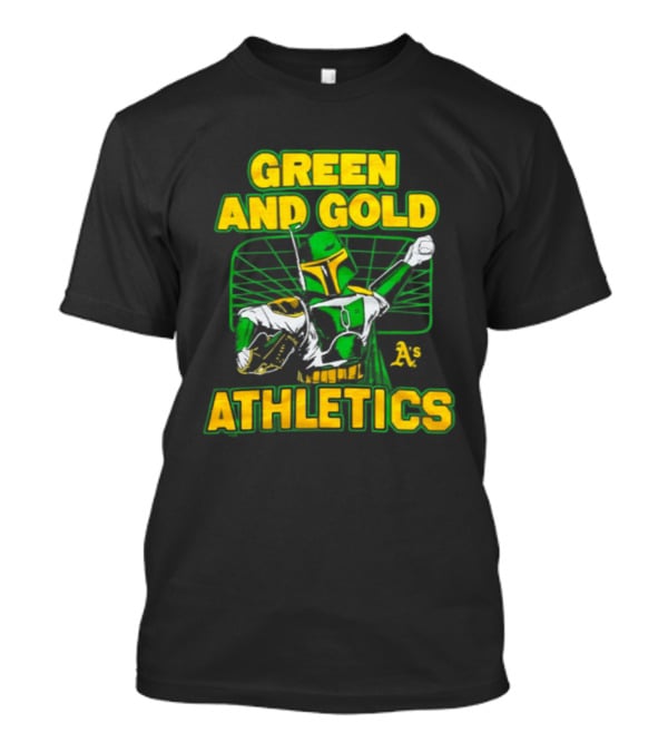 Green And Gold Athletics Dark Side Star Wars Bounty Hunter T-Shirt