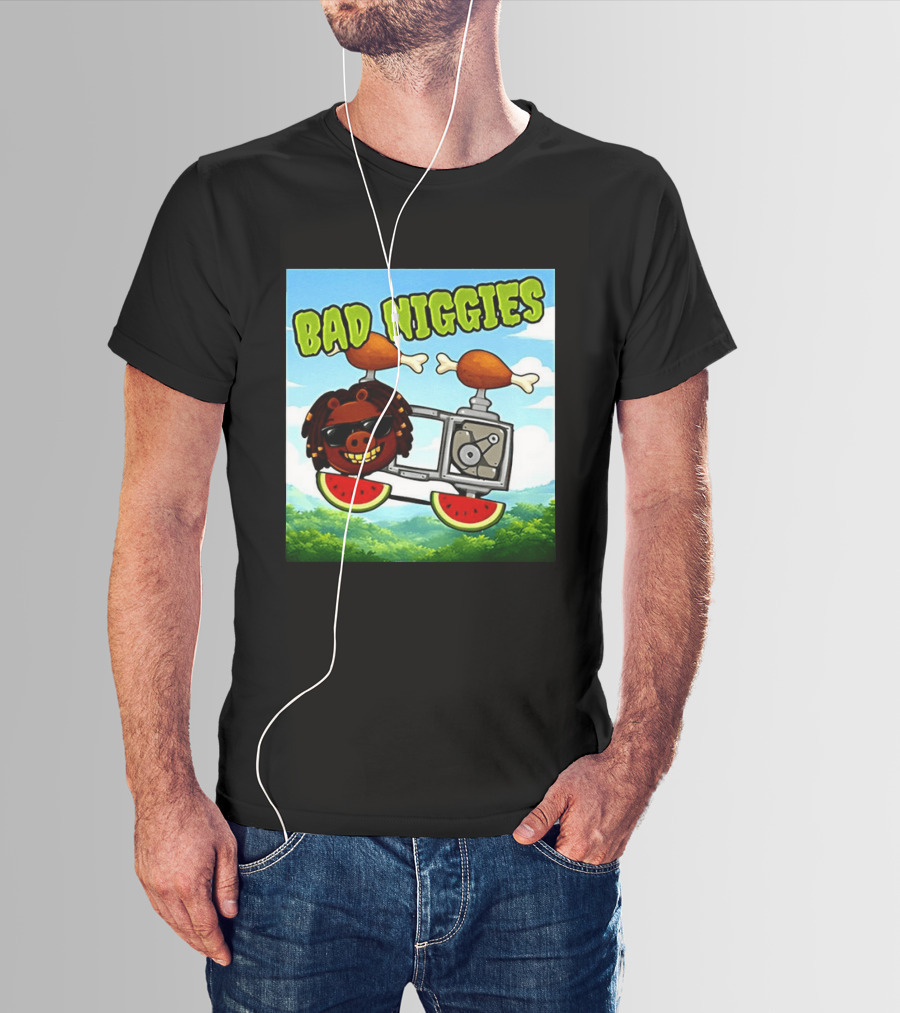 Bad Niggies Angry Birds Parody Flying Pig T-Shirt