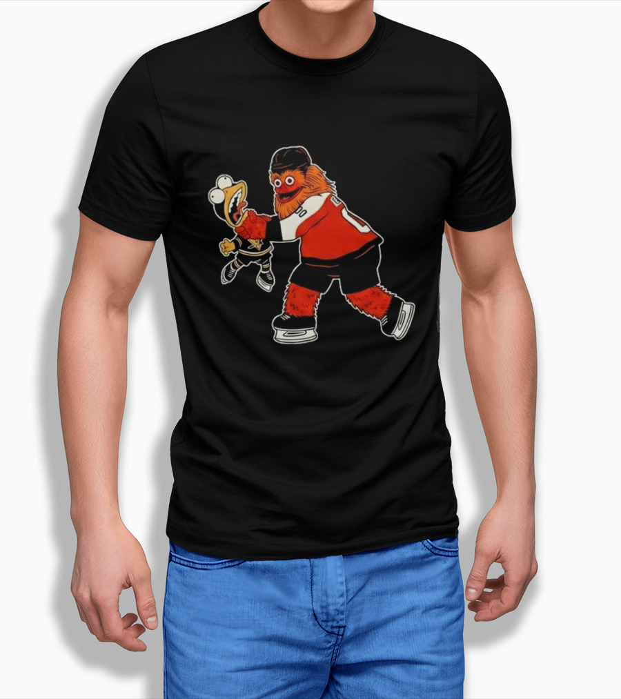 Gritty Vs Iceburgh Philadelphia Flyers Pittsburgh Penguins Hockey Meme T-Shirt