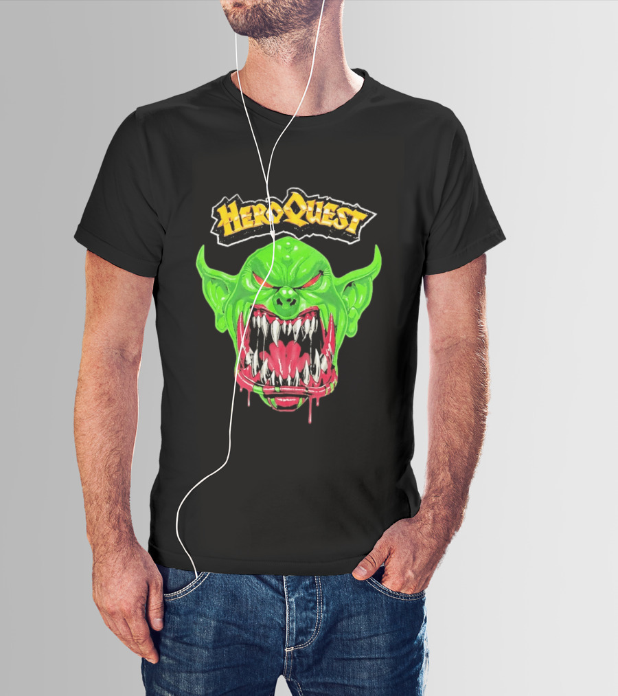 HeroQuest Orc Monster Face Graphic Iconic Fantasy Game T-Shirt