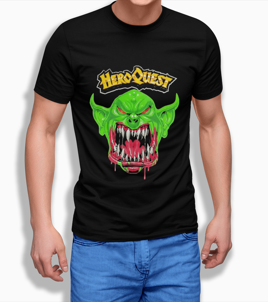 HeroQuest Orc Monster Face Graphic Iconic Fantasy Game T-Shirt