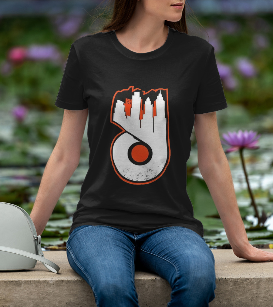 Philadelphia Flyers Skyline Emblem With Cityscape T-Shirt