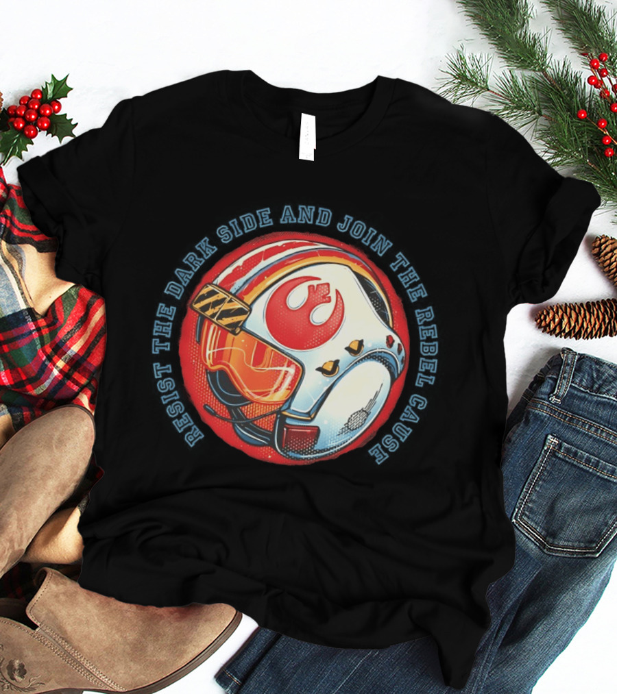 Resist The Dark Side And Join The Rebel Cause Starfighter Helmet T-Shirt