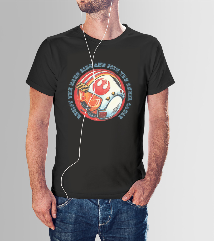 Resist The Dark Side And Join The Rebel Cause Starfighter Helmet T-Shirt
