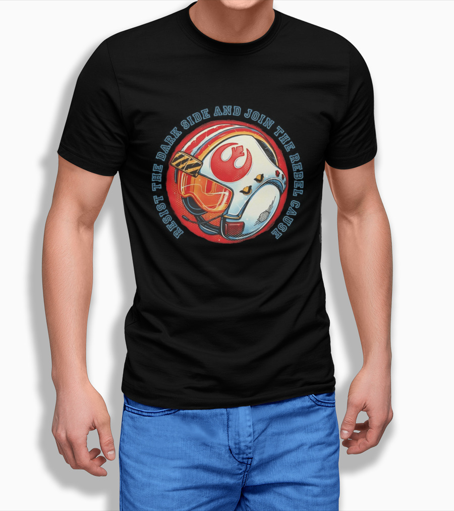 Resist The Dark Side And Join The Rebel Cause Starfighter Helmet T-Shirt