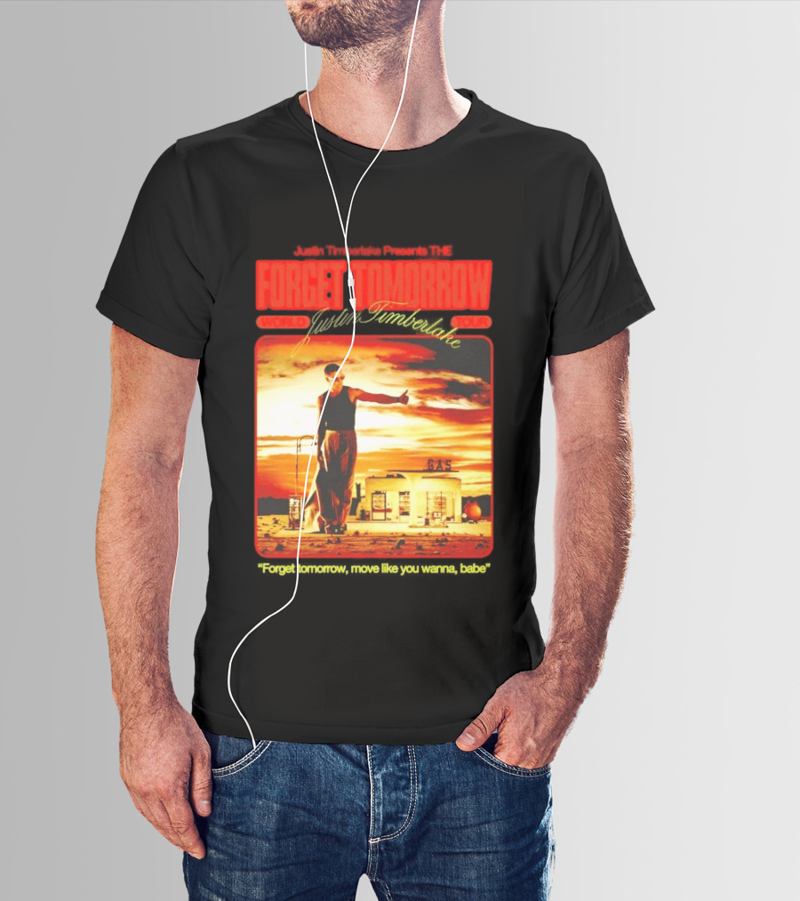 Forget Tomorrow World Tour Justin Timberlake Gas Station Scene T-Shirt