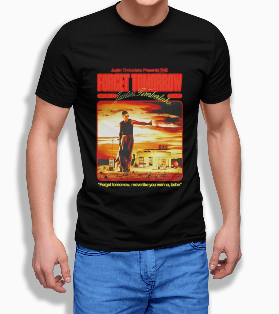 Forget Tomorrow World Tour Justin Timberlake Gas Station Scene T-Shirt