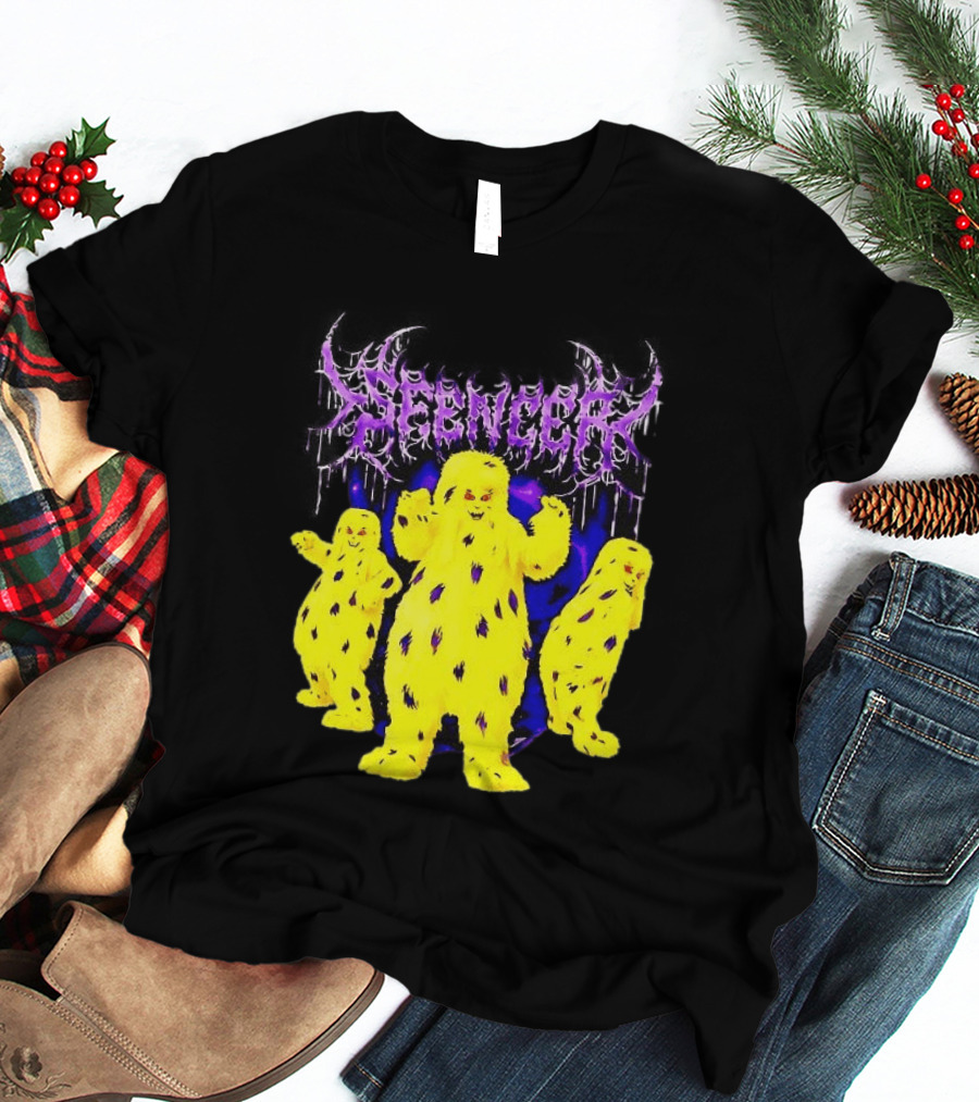 Spencer Death Metal Yeti Trio Purple Smoke Dripping T-Shirt