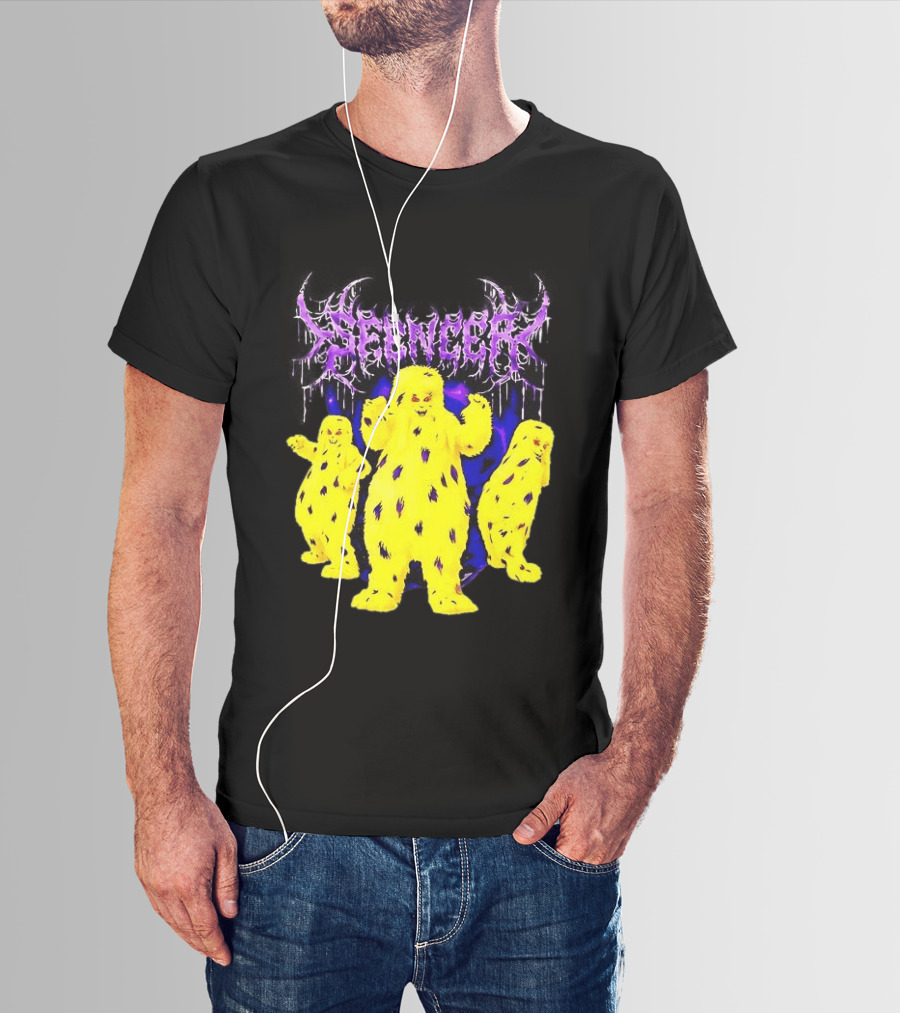 Spencer Death Metal Yeti Trio Purple Smoke Dripping T-Shirt