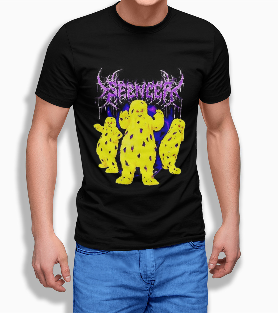 Spencer Death Metal Yeti Trio Purple Smoke Dripping T-Shirt