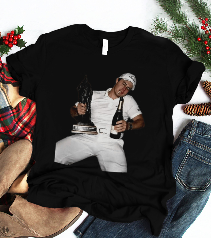 Matt Fitzpatrick Sleeping With Trophy And Wine T-Shirt