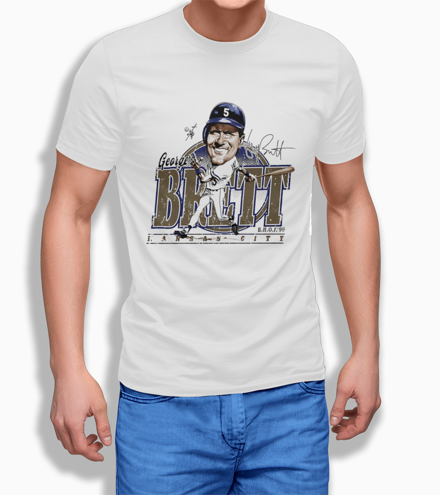 George Brett Kansas City Royals H.O.F. 1999 Bruce Stark T-Shirt