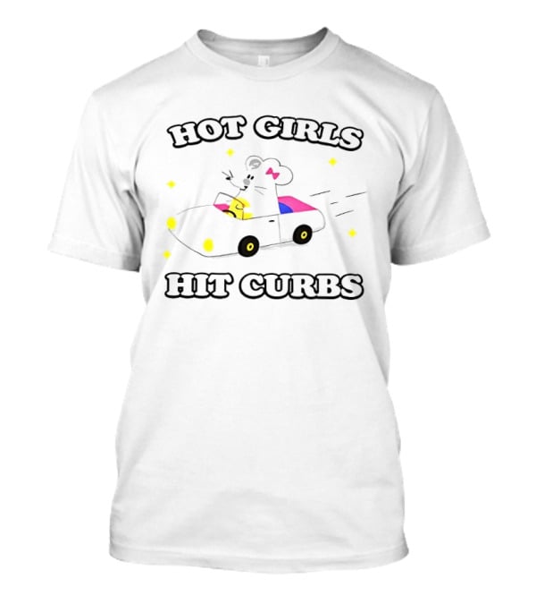 Hot Girls Hit Curbs Rat In Car With Pink Details T-Shirt