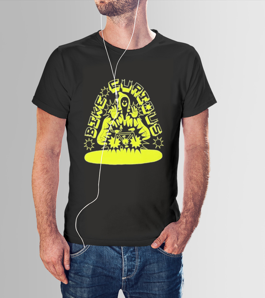 Bike Curious Wizardry Yellow Robe Starburst Biker T-Shirt