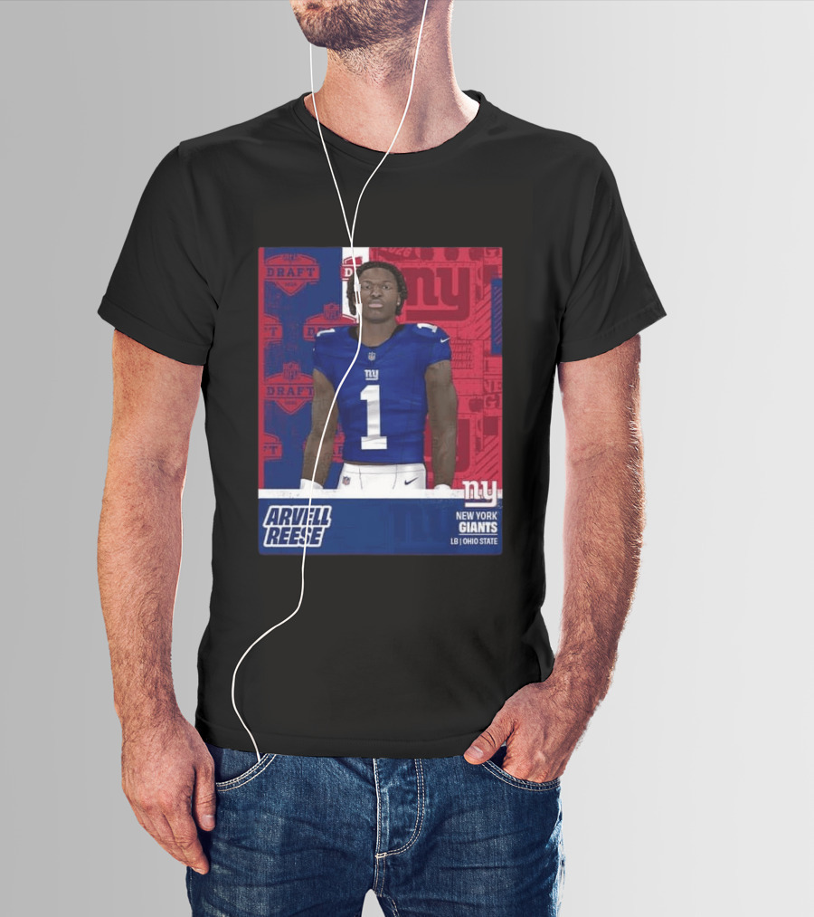 2026 Draft New York Giants Arvell Reese Round 1 Pick 5 LB Ohio State T-Shirt