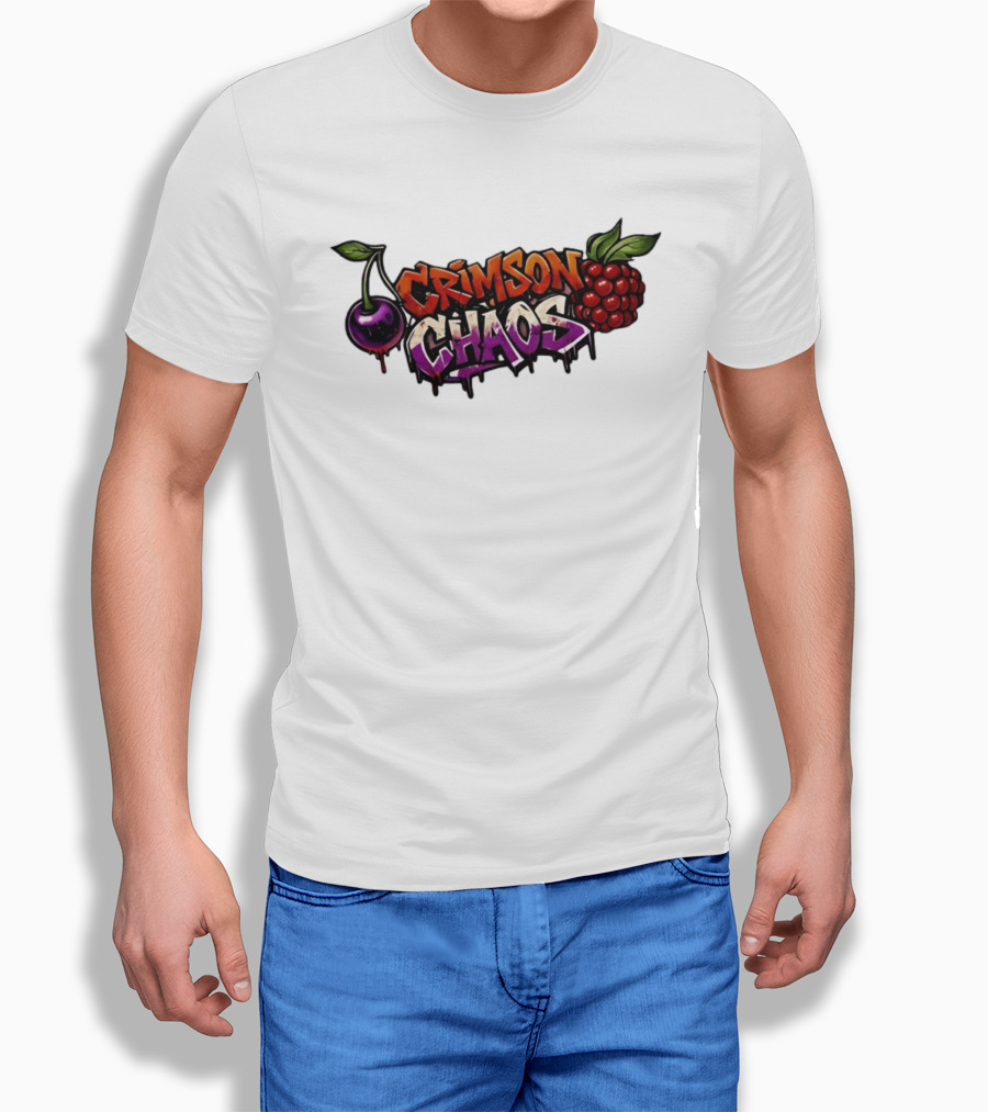 Crimson Chaos Fruits Cherry And Raspberry Graffiti T-Shirt