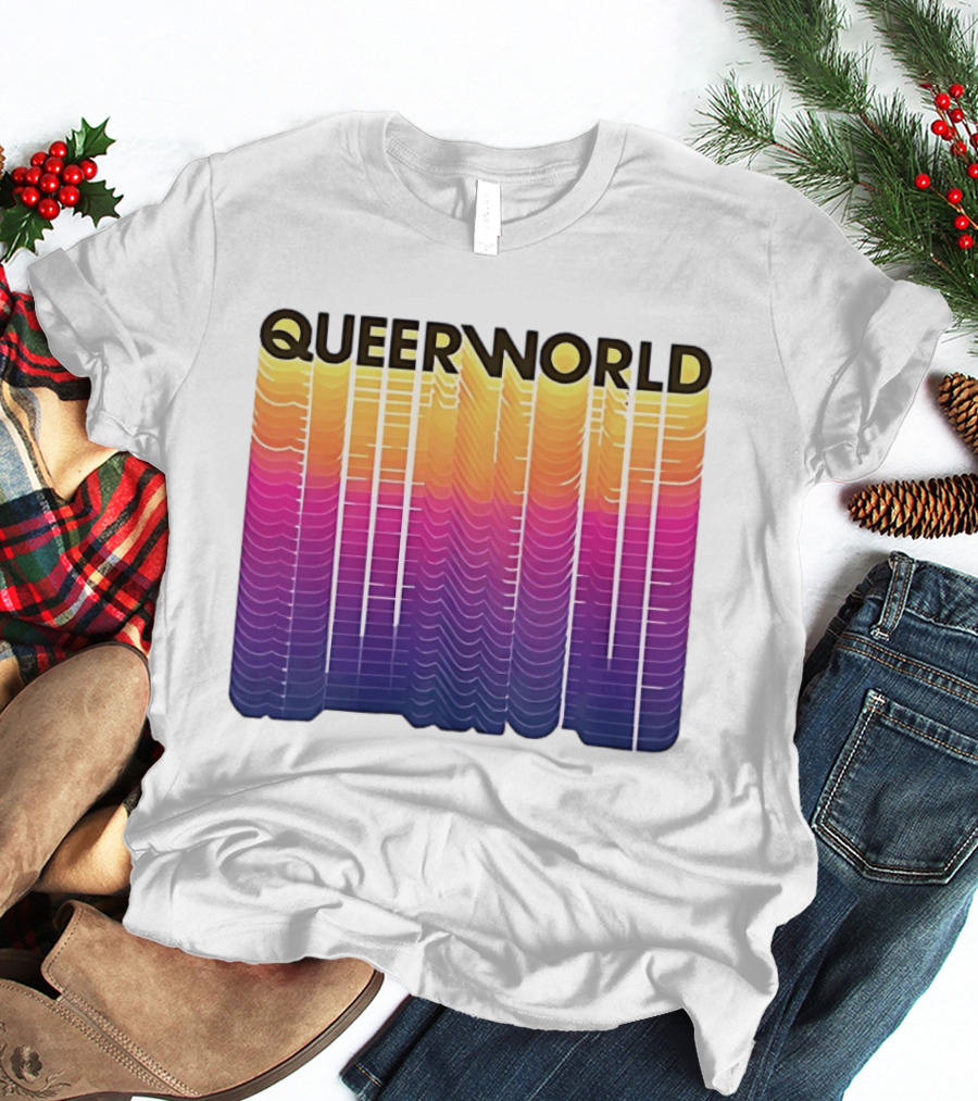 Eternity Queerworld Vibrant Gradient Lines T-Shirt