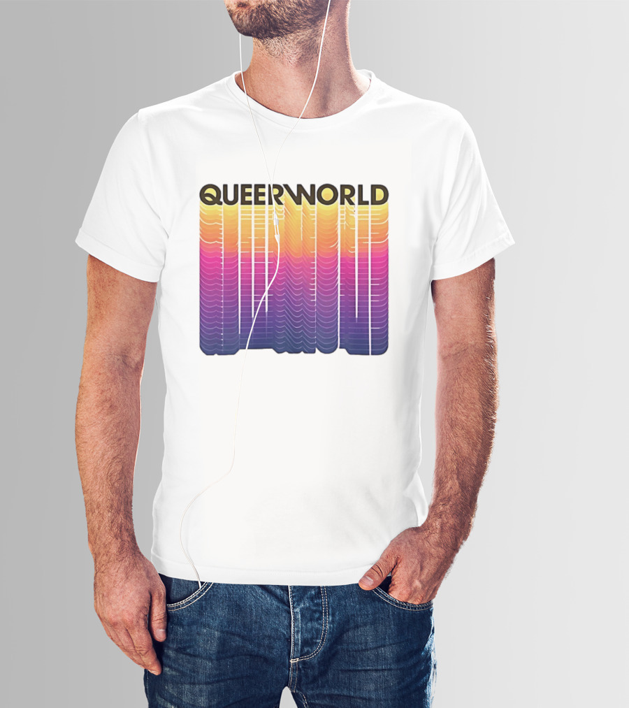 Eternity Queerworld Vibrant Gradient Lines T-Shirt