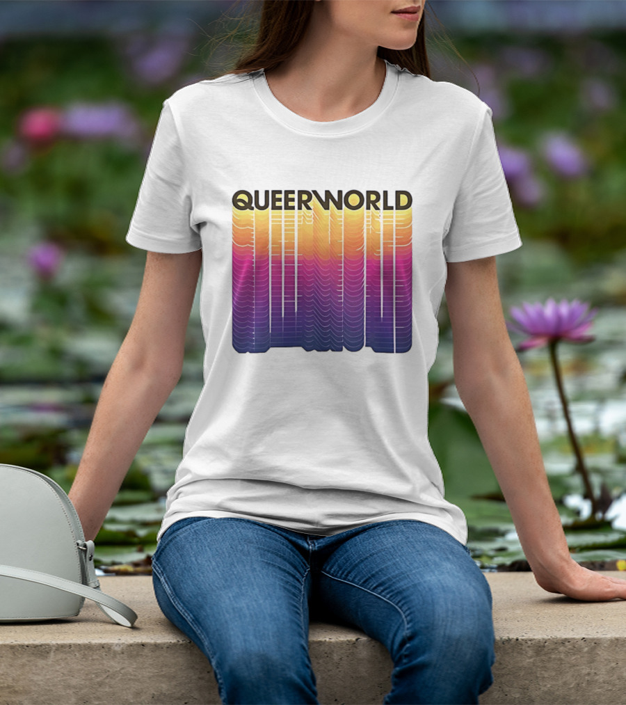Eternity Queerworld Vibrant Gradient Lines T-Shirt