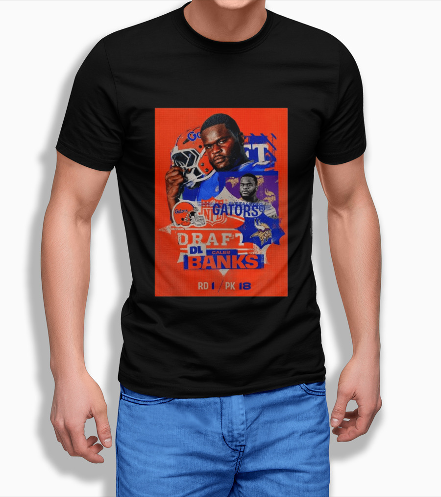 Florida Gators Football Caleb Banks NFL Draft DL Round 1 Pick 18 T-Shirt