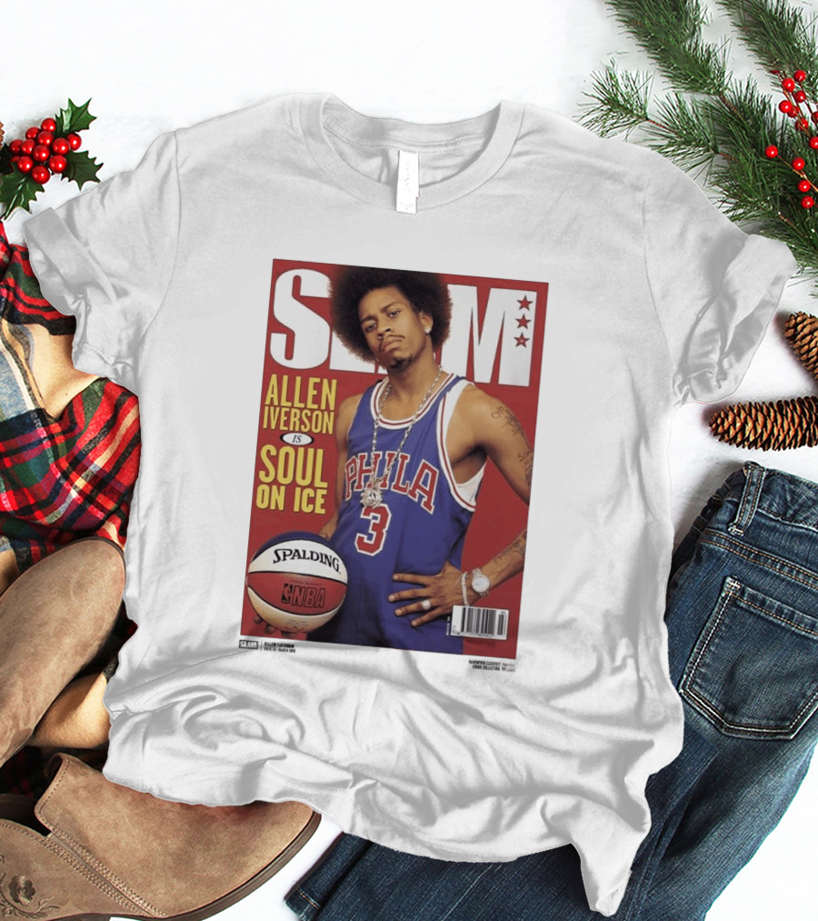 Allen Iverson Slam Cover Philadelphia 76ers Soul On Ice T-Shirt