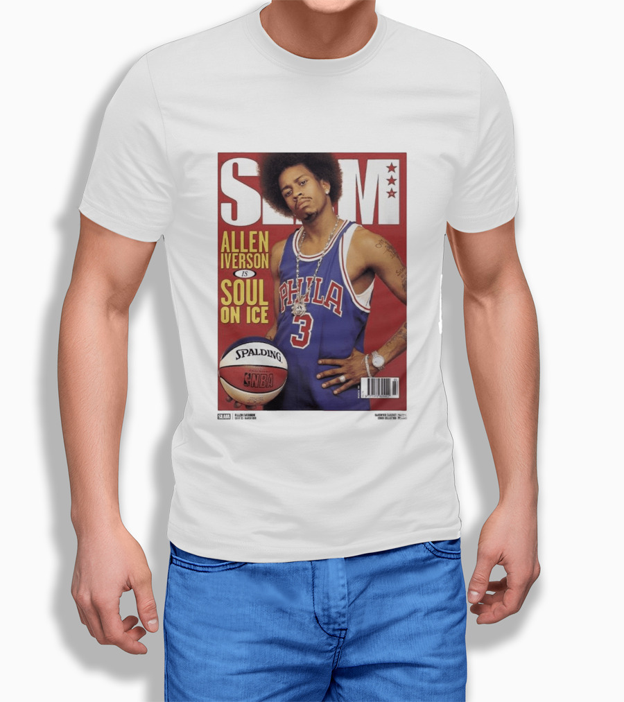 Allen Iverson Slam Cover Philadelphia 76ers Soul On Ice T-Shirt