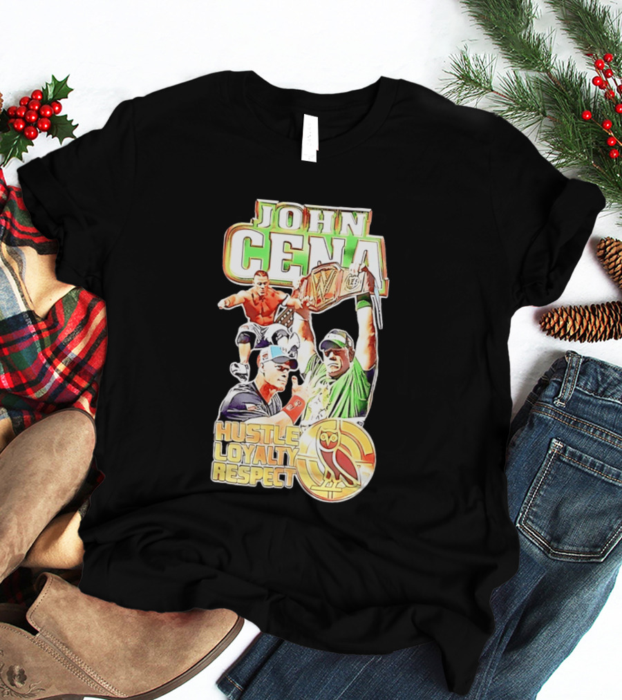 John Cena WWE Hustle Loyalty Respect Championship Victory Featuring OVO Owl T-Shirt