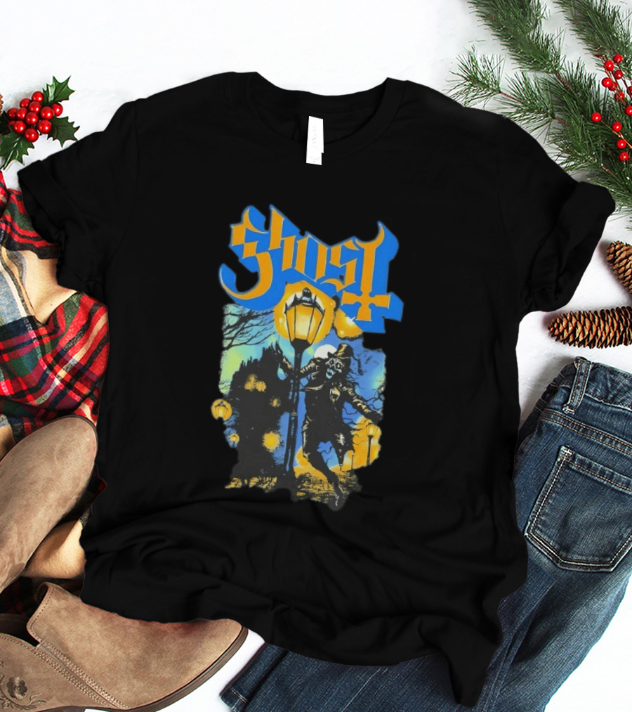 Ghost Lamplighter Night Scene With Lantern And Top Hat Figure T-Shirt