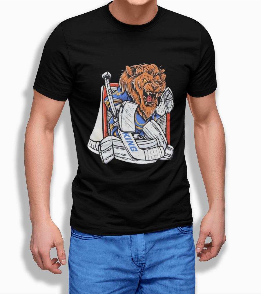 Lion Goalie King Buffalo Sabres Hockey T-Shirt
