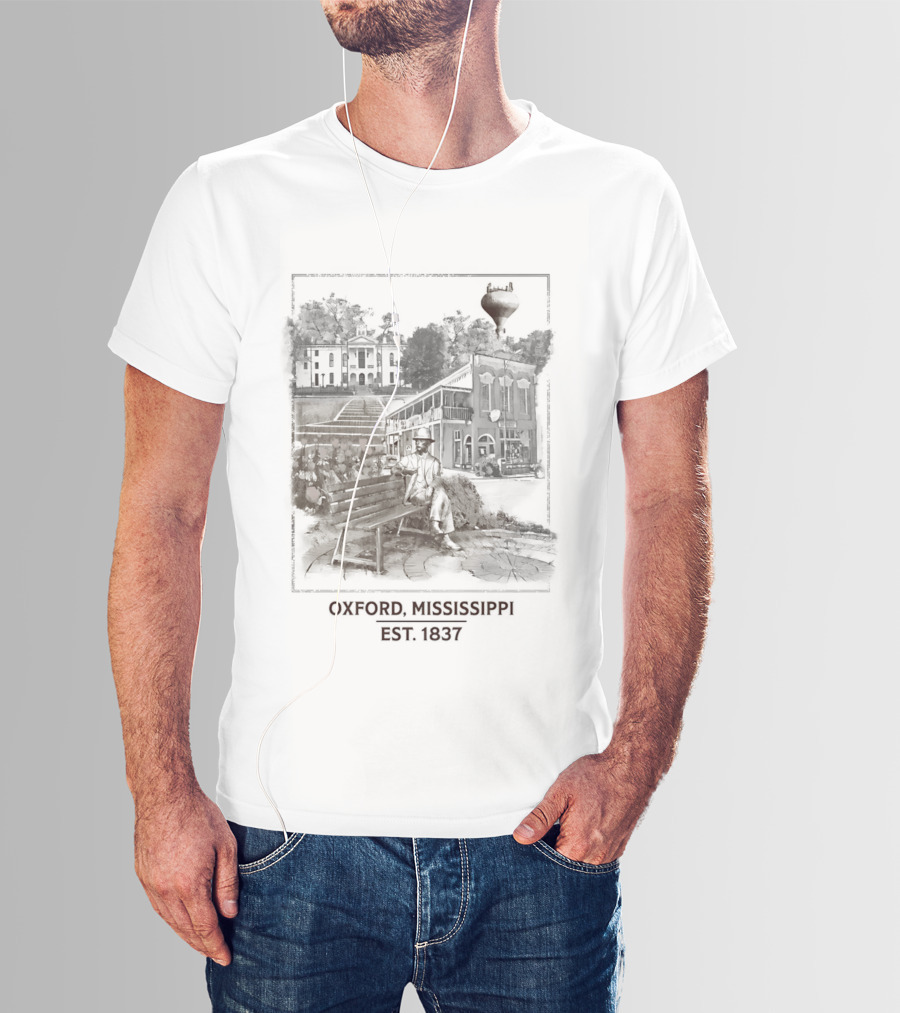 Oxford Mississippi Landmarks Est 1837 Historic Architecture T-Shirt