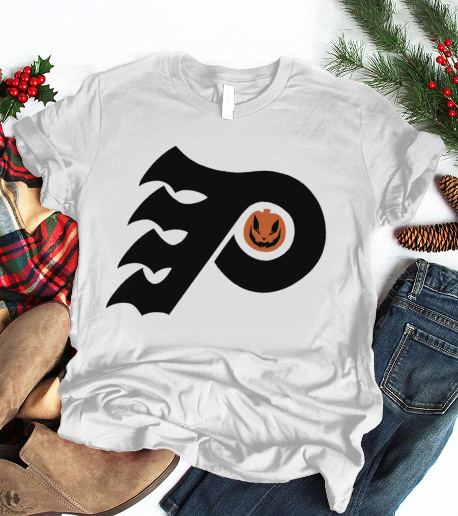 Philadelphia Flyers Pumpkin Face Halloween T-Shirt