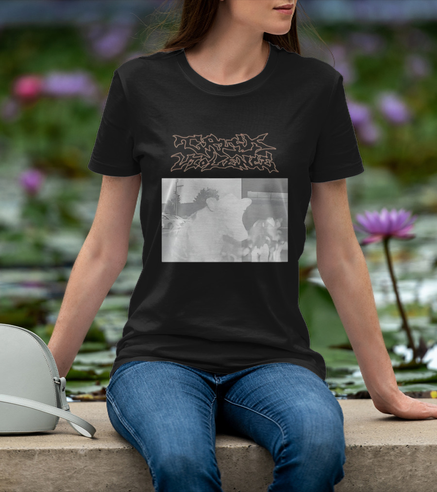 Truck Stop Violence Cow Photo Retro Style Casual Wear T-Shirt