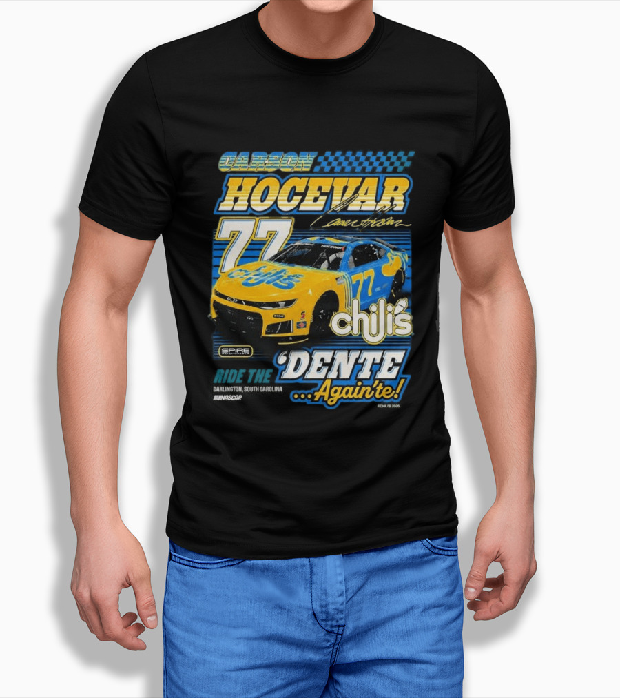 Carson Hocevar 77 Chili's Spire Motorsports Dente Again'te Darlington T-Shirt