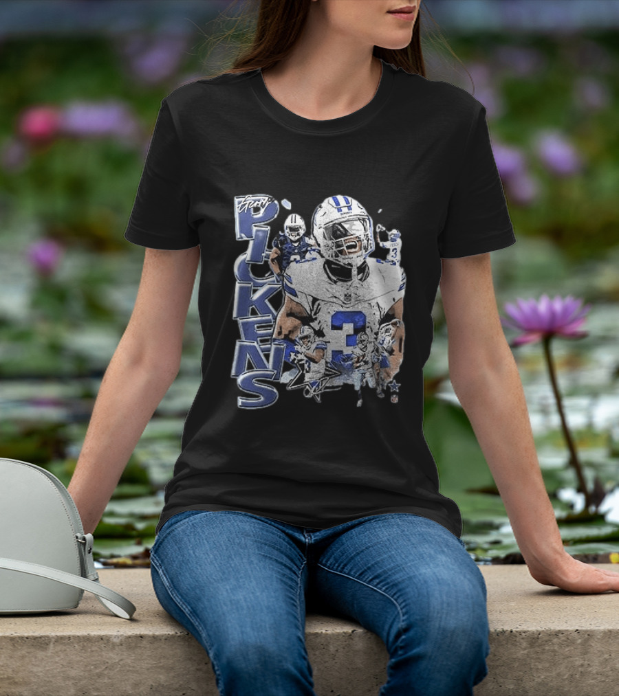 Dallas Cowboys George Pickens Player 3 Star Fans Collection T-Shirt