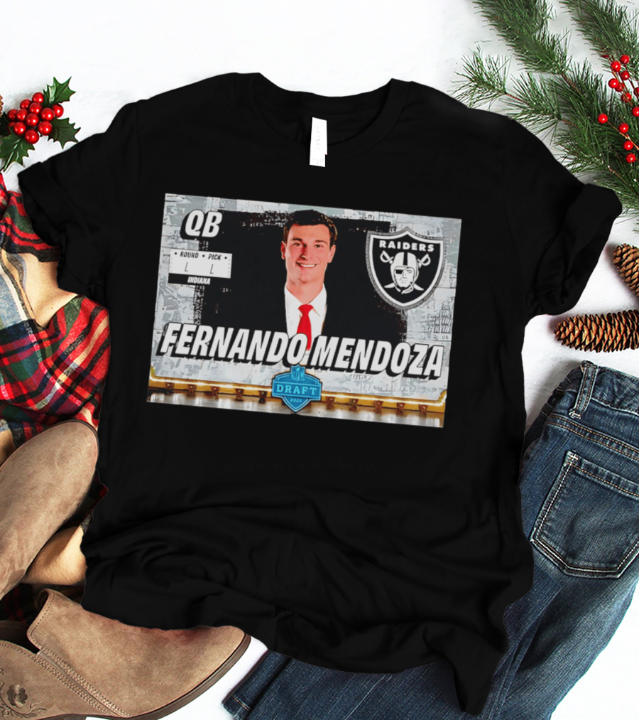 Las Vegas Raiders NFL Draft 2025 QB Fernando Mendoza T-Shirt