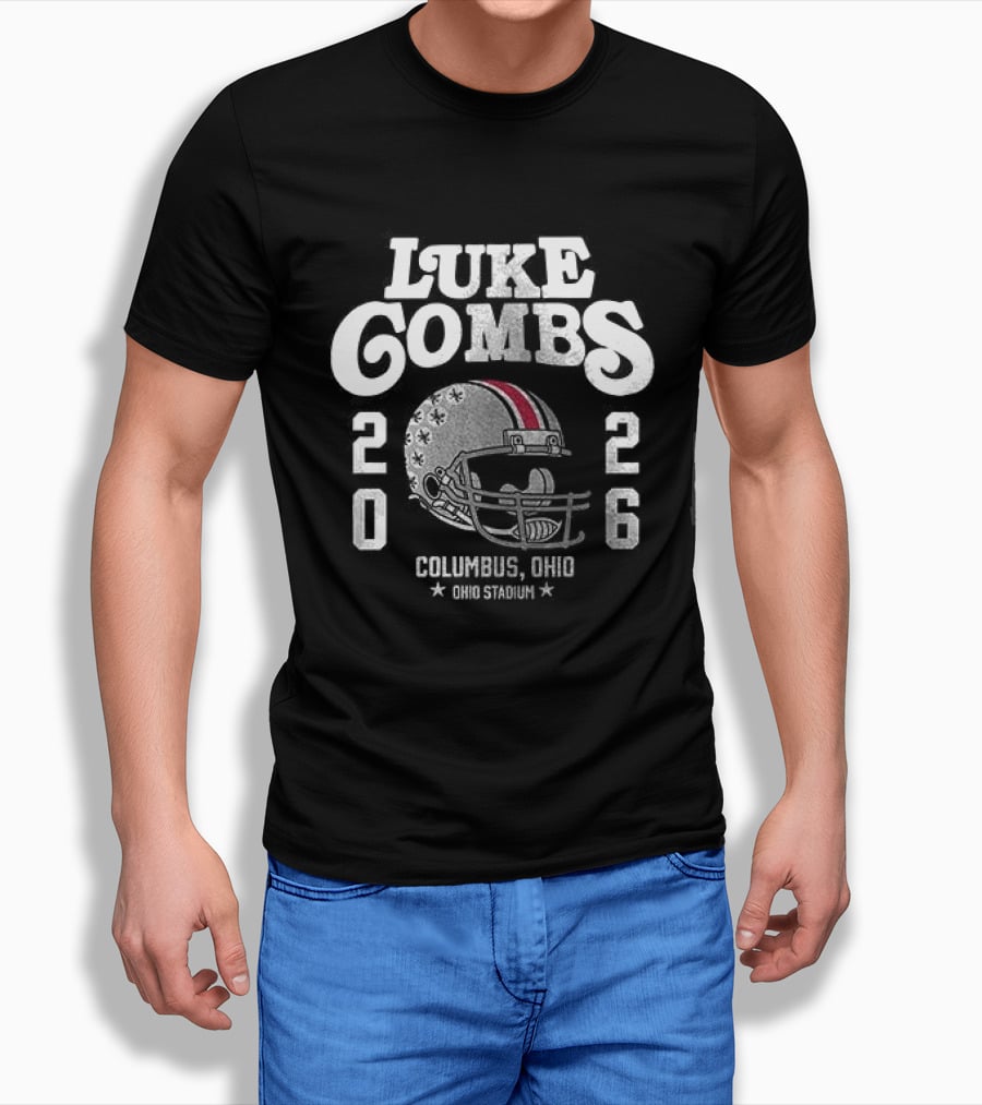 Luke Combs 2026 Columbus Ohio Stadium Helmet T-Shirt