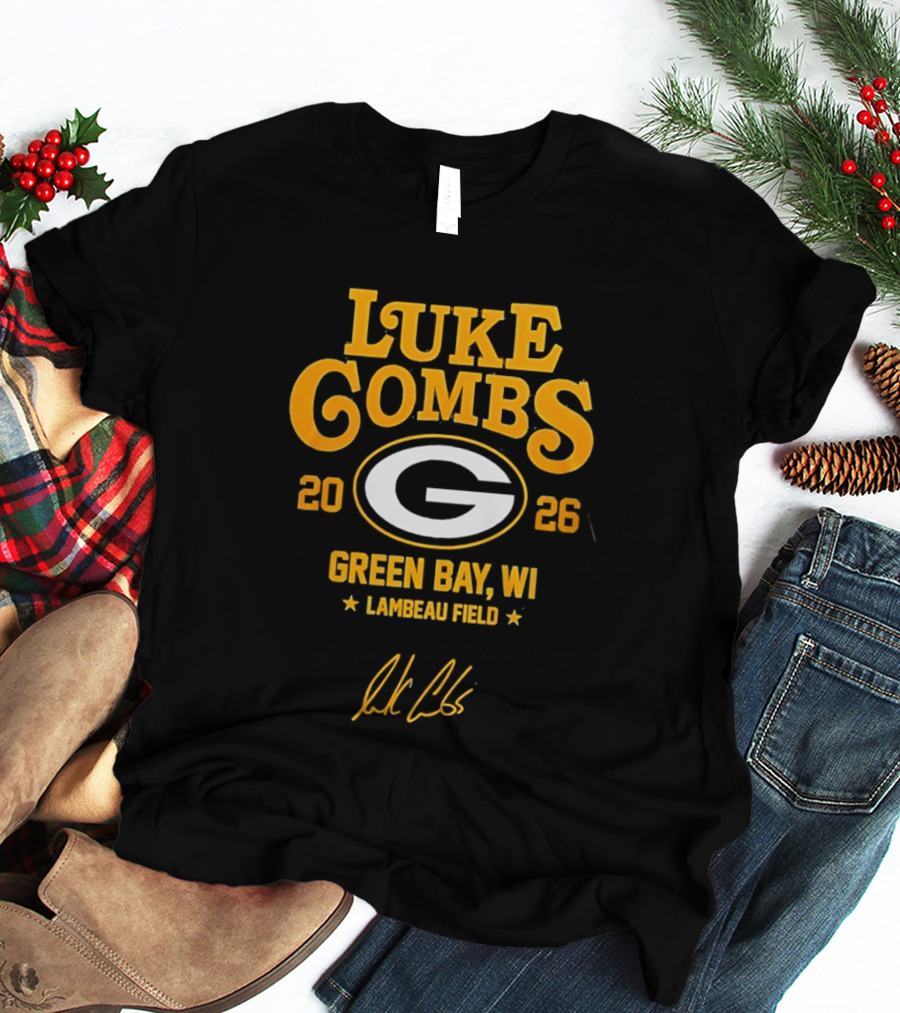 Luke Combs 2026 Green Bay WI Lambeau Field Packers Tour T-Shirt