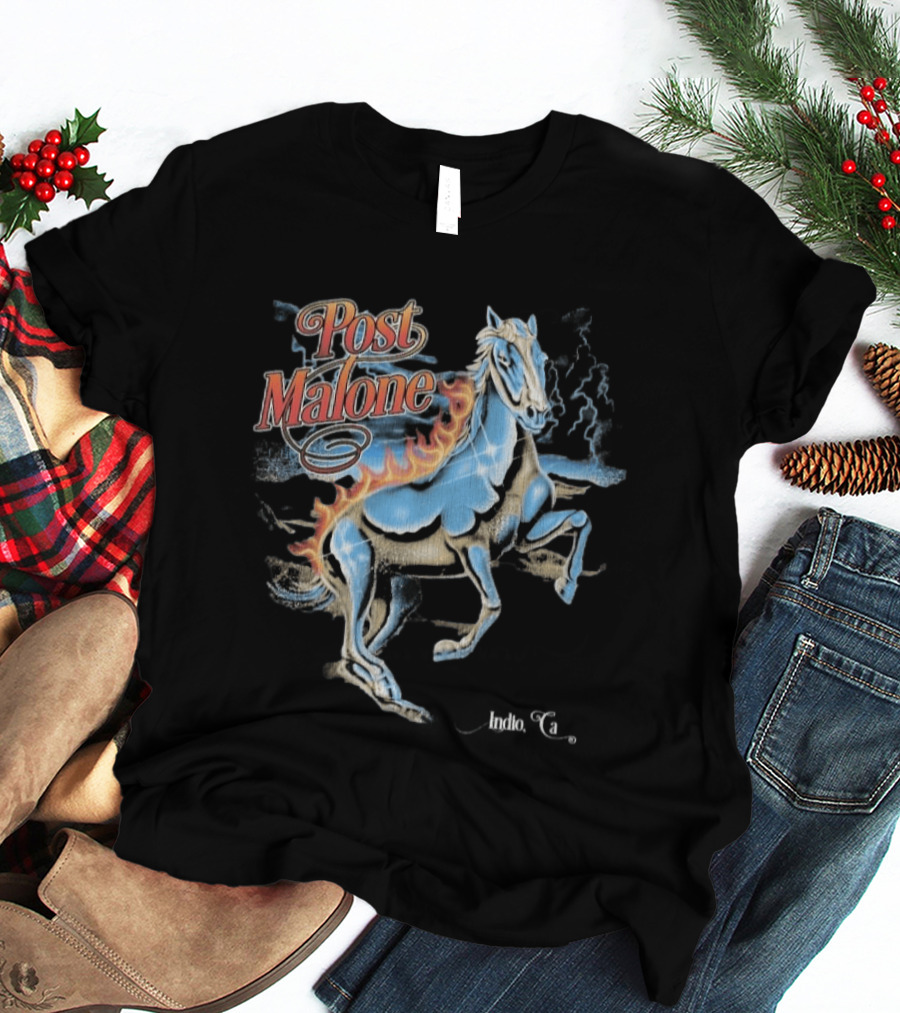 Post Malone Stagecoach 2026 Festival Indio California April 26 The Lightning Horse T-Shirt