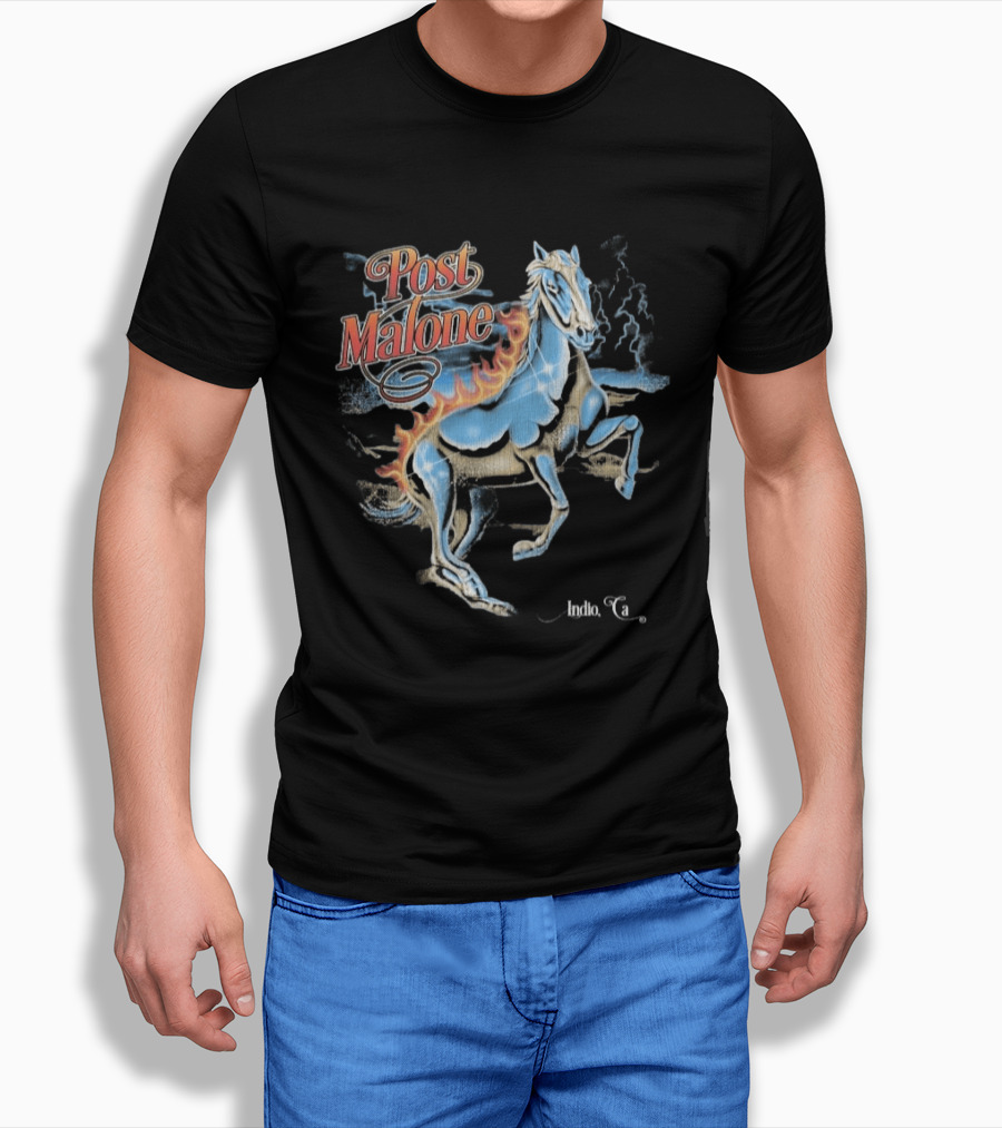Post Malone Stagecoach 2026 Festival Indio California April 26 The Lightning Horse T-Shirt