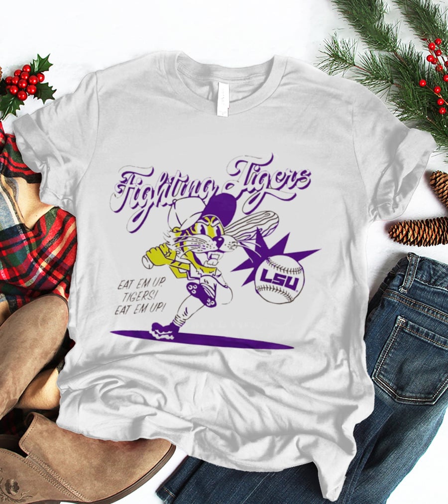 LSU Baseball Fighting Tigers Eat Em Up Tigers Eat Em Up T-Shirt