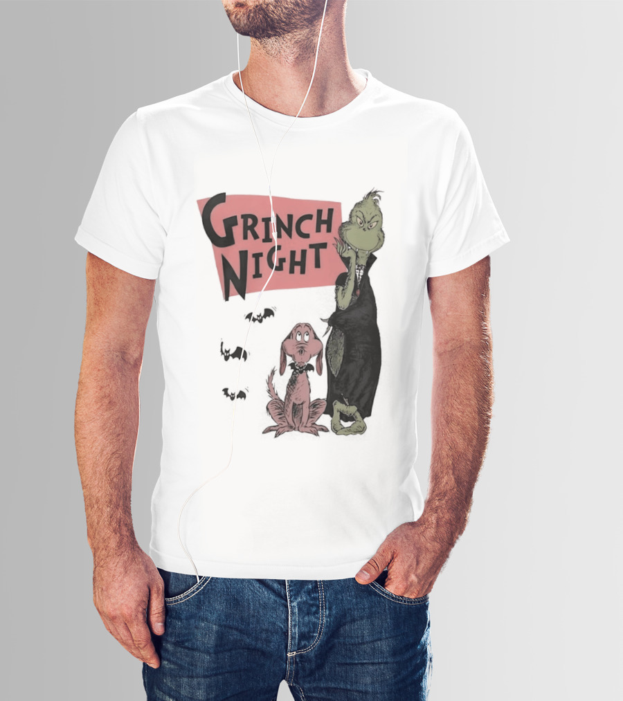 Grinch And Max Halloween Night Spooky Scene T-Shirt
