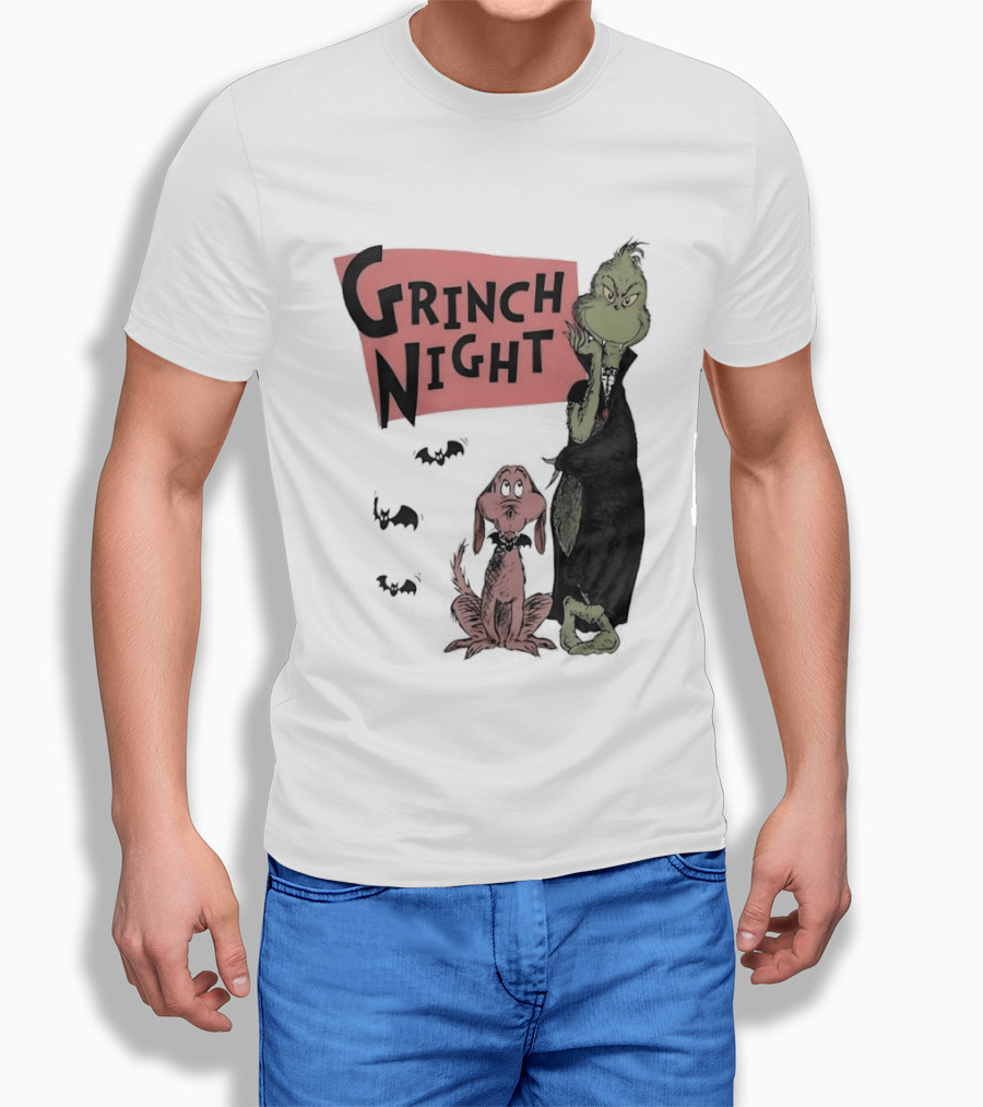 Grinch And Max Halloween Night Spooky Scene T-Shirt