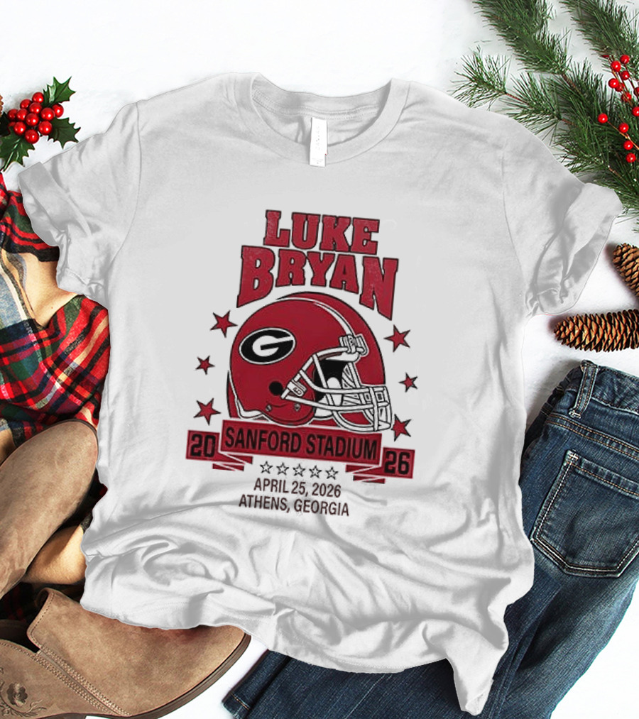 Luke Bryan Sanford Stadium April 26 2026 Athens Georgia Helmet T-Shirt