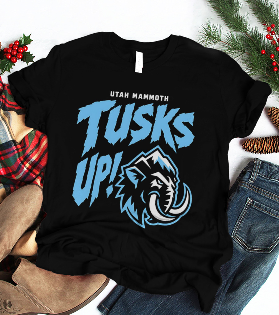 Utah Mammoth Tusks Up Fierce Mammoth Head T-Shirt